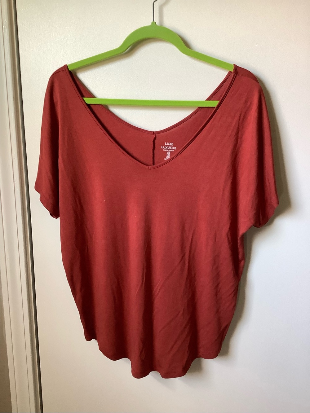 Women's Gap Rust V-Neck Short Sleeve Crop Top Sz.M